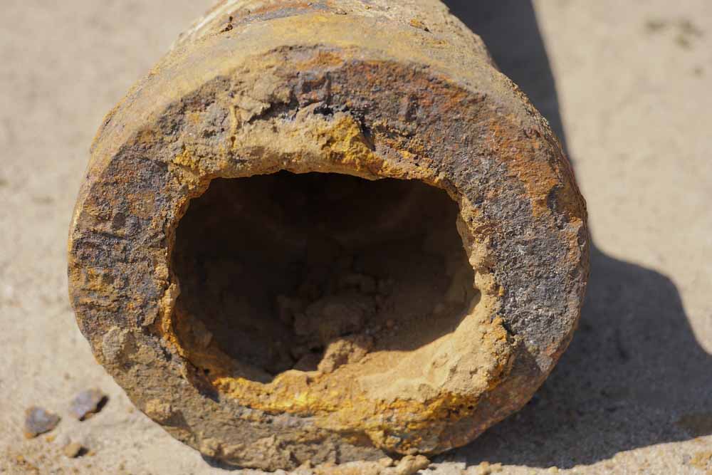 Corroded pipe interior