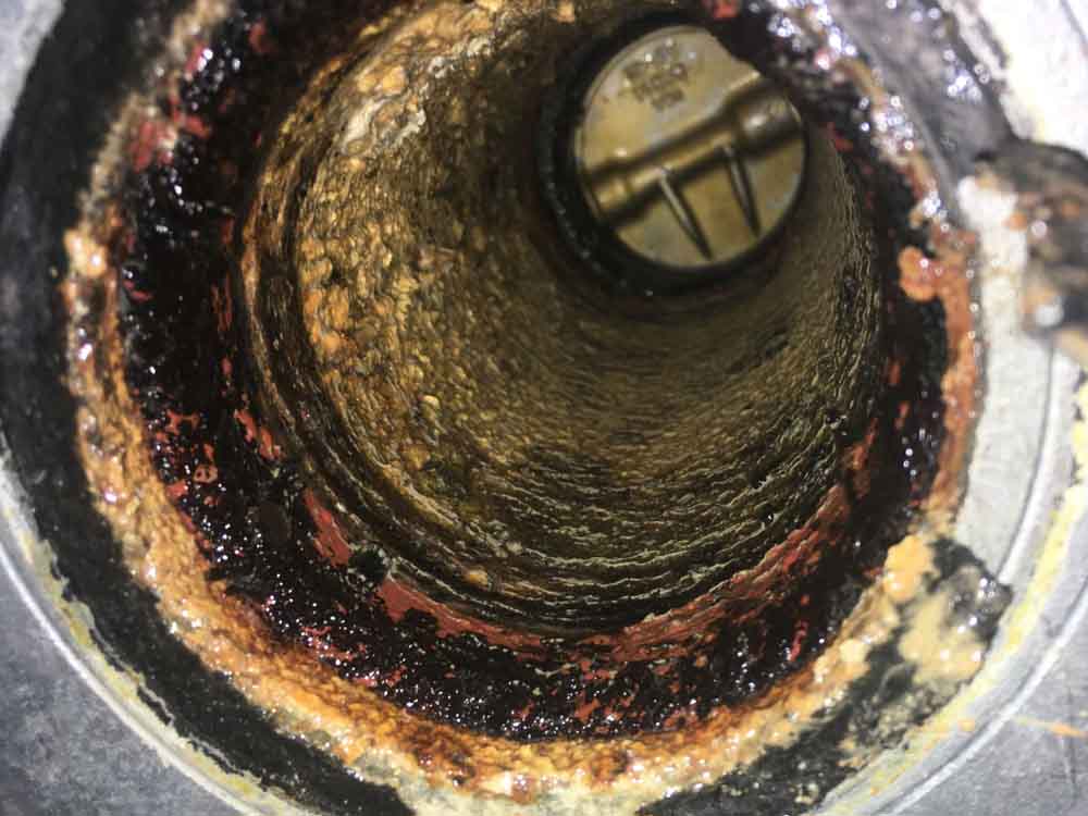 Sediment buildup in pipe