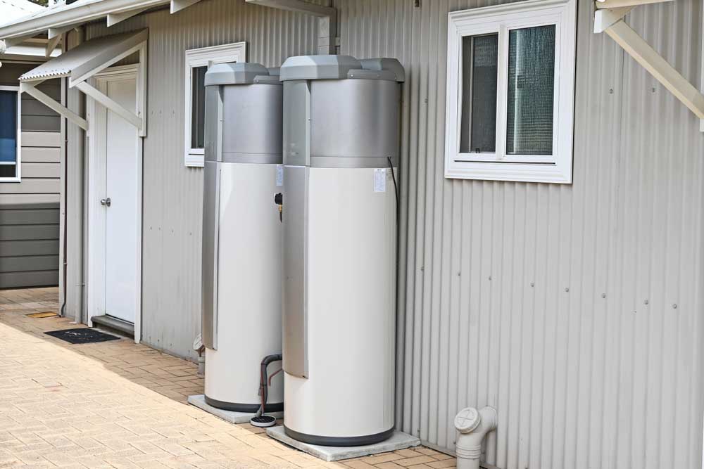 water heater tank in garage