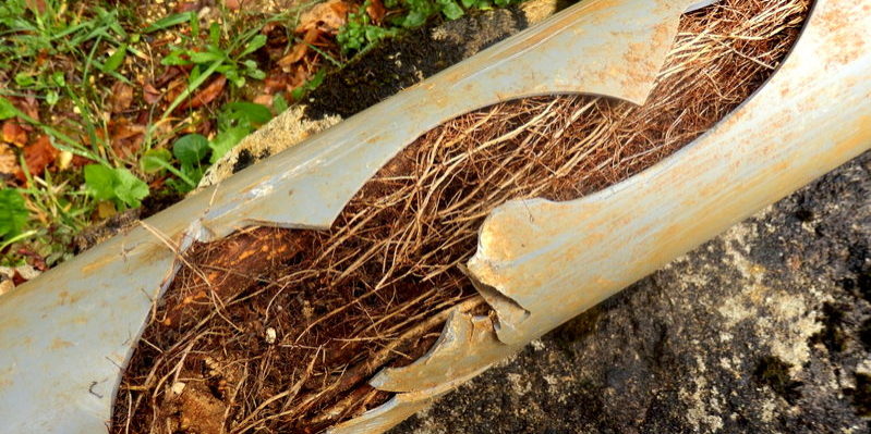 66561812 - split drainage pipe caused by ingress of tree roots
