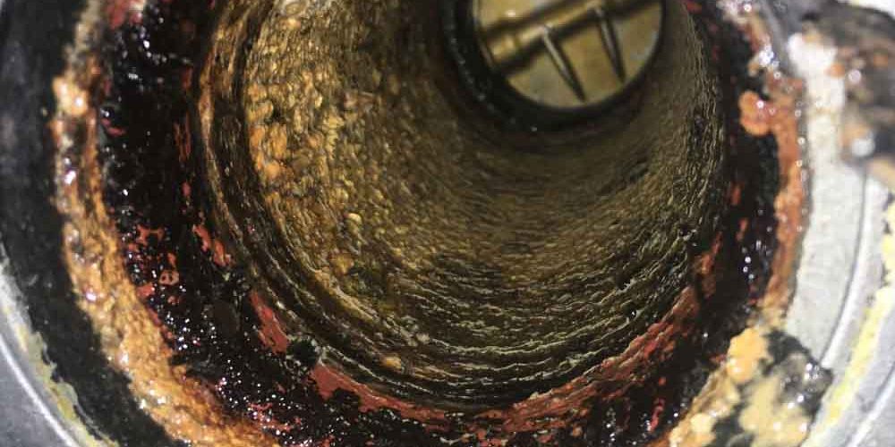 Sediment buildup in pipe Sediment buildup in pipe