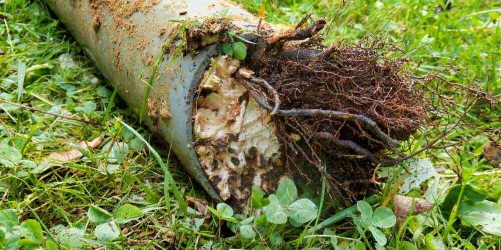 sewer line with tree roots