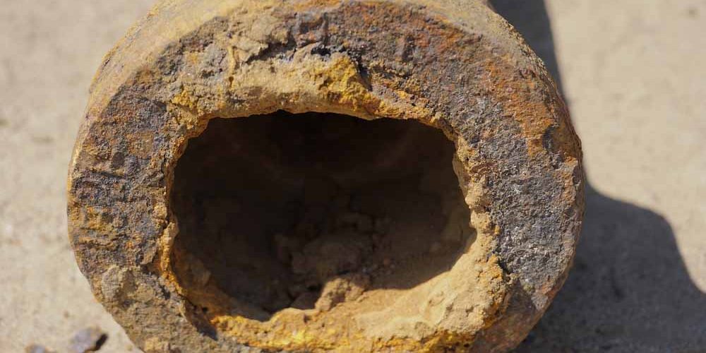 Corroded pipe interior
