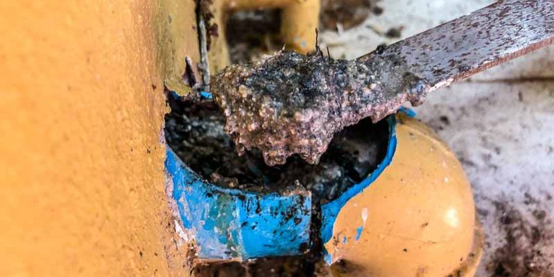 pvc sewer full of garbage , dirty limestone pvc sewer full of garbage , dirty limestone