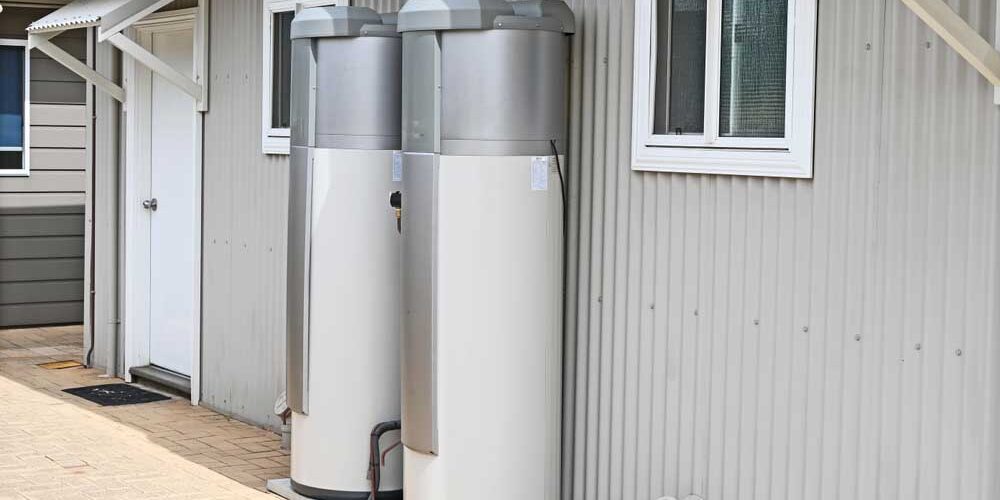 water heater tank in garage