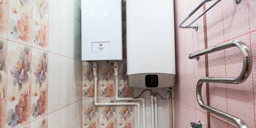 Water heater and boiler for local heating of apartment or house rooms, wall mounted system Water heater and boiler for local heating of apartment or house rooms, wall mounted system
